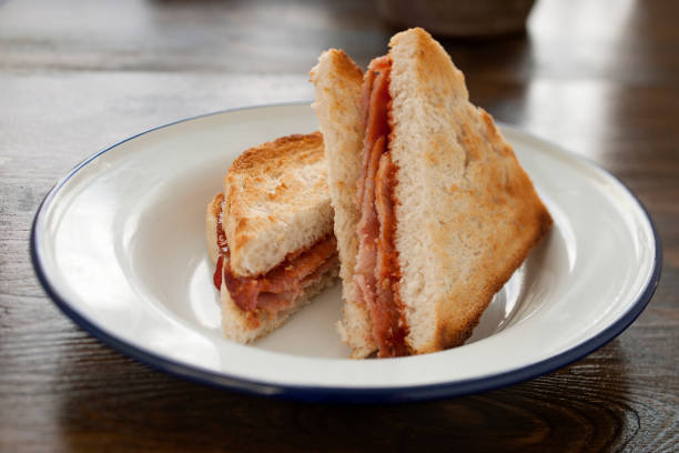 istock Sliced Toasted Bacon Sandwich with tomato Ketchup 171347792