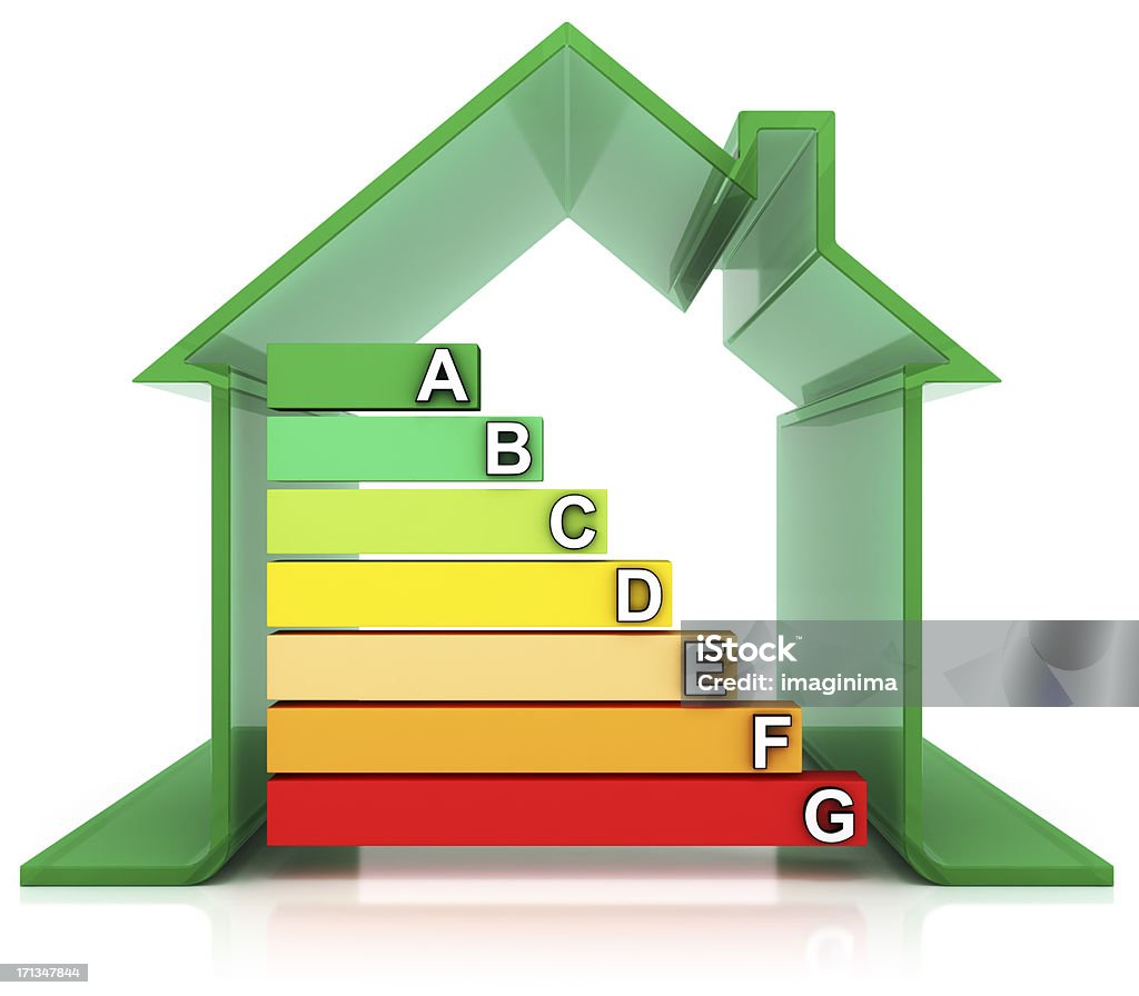 Haus und Energieeffizienz Bewertung Symbole - Lizenzfrei Energie sparen Stock-Foto