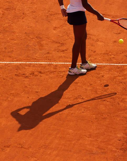 istock Clay tennis court and player concept 171348355
