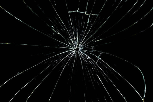 istock Glass cracked isolated on black 171348372