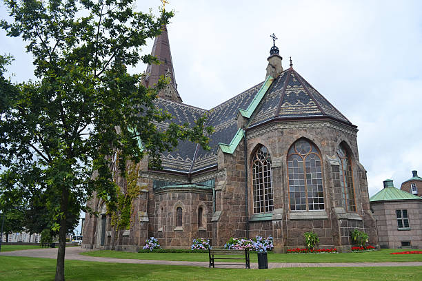 Church in Falkenberg, Sweden stock photo