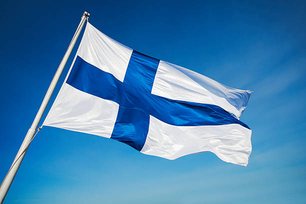 flag of finland - finsk flagga bildbanksfoton och bilder