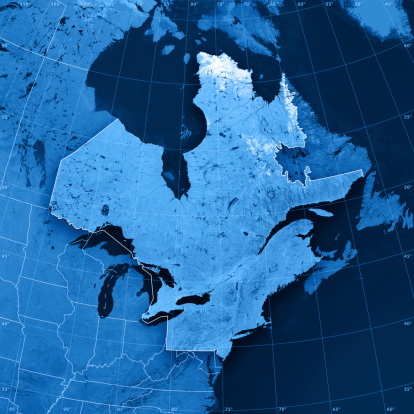 Norteamérica North East Topographic Mapa photo
