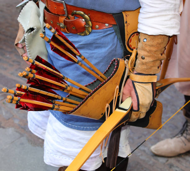 istock archer with leather quiver and  medieval clothes during historical reenactment 1713495176