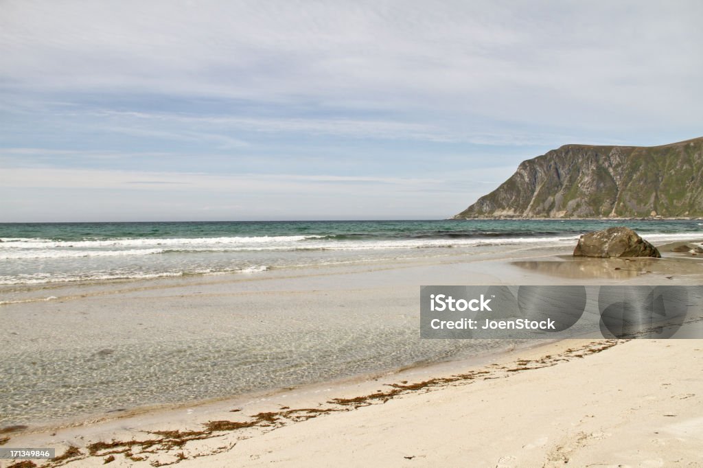 Praia de areias brancas na Noruega - Foto de stock de Areia royalty-free