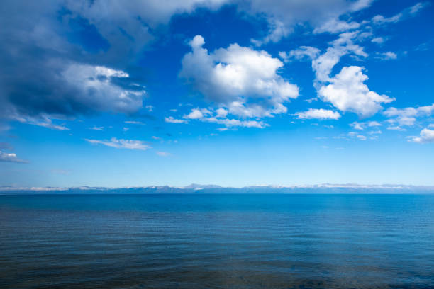 Khovsgol Lake, the largest freshwater lake in Mobgolia on a bright summer day