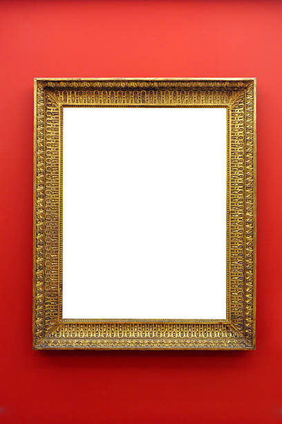 picture frame on wall - xlarge - museum wall stockfoto's en -beelden