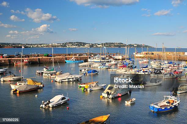 Paignton Harbour At Sunset Stock Photo - Download Image Now - Harbor, High Tide, Nautical Vessel