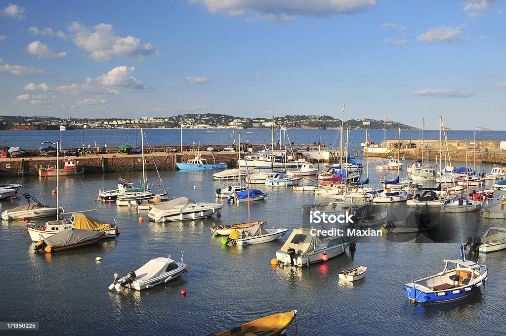 Paignton Harbour ao pôr do sol - Foto de stock de Porto - Distrito royalty-free