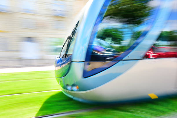 istock Street car, tram, panning, on grass 171350284