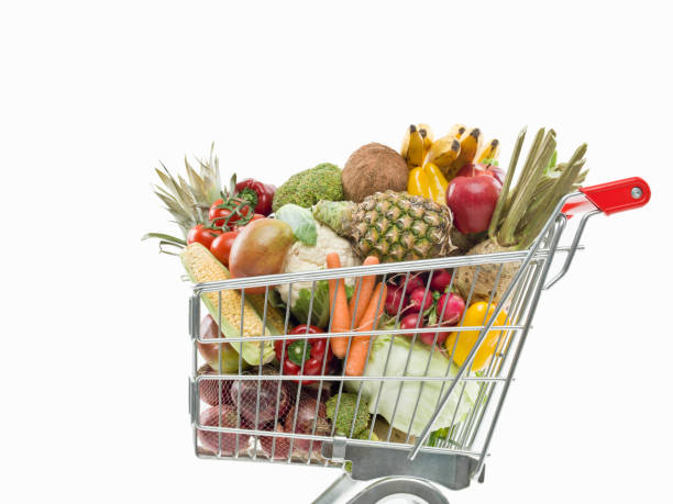 istock Shopping cart filled with fruit and vegetables 171350675