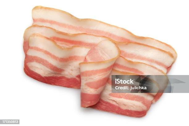 Bacon Stock Photo - Download Image Now - Bacon, Raw Food, White Background