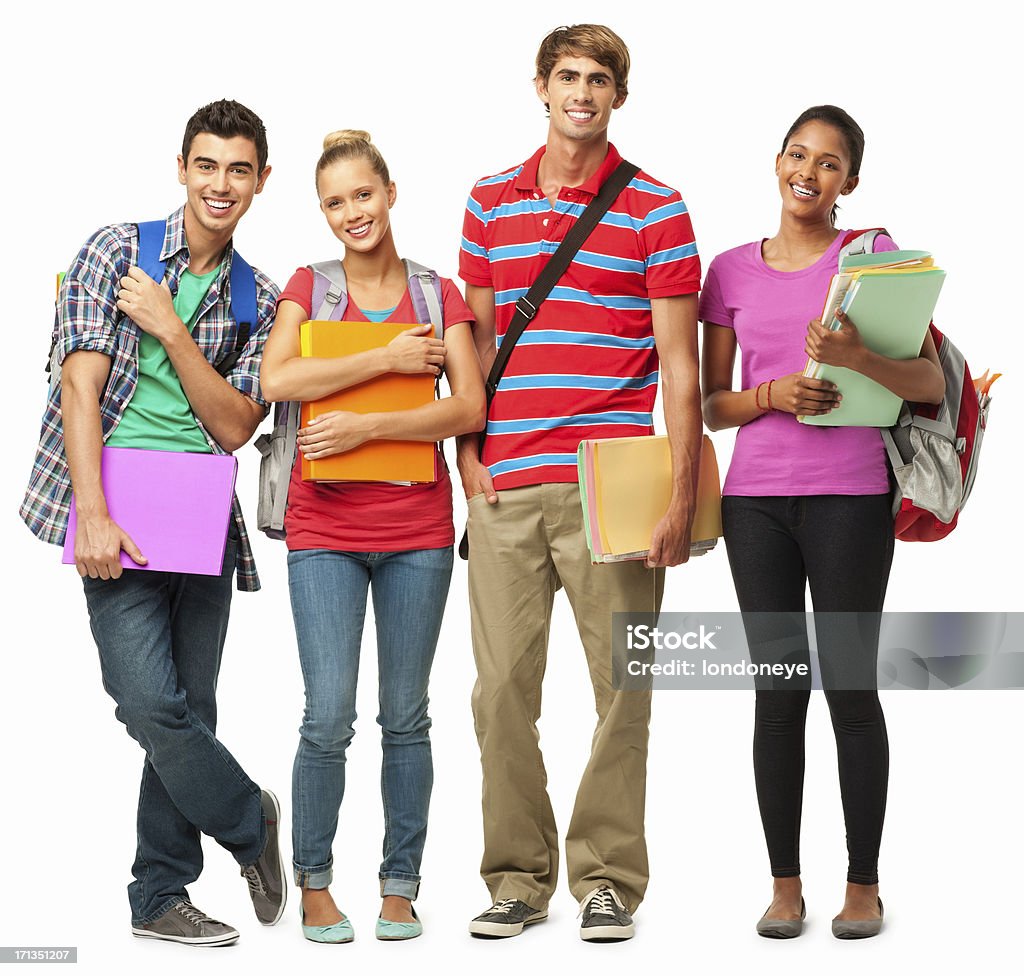 Колледж Студенты держит для агентов-уединенный - Стоковые фото Подросток роялти-фри