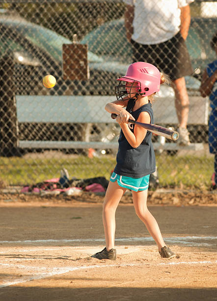 istock Children Softball Player Batting in Tournament Game 171351903