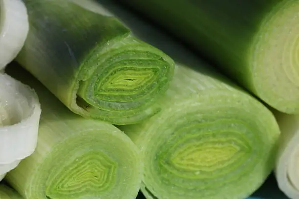 Leek,
leek rod,
sliced ​​leek