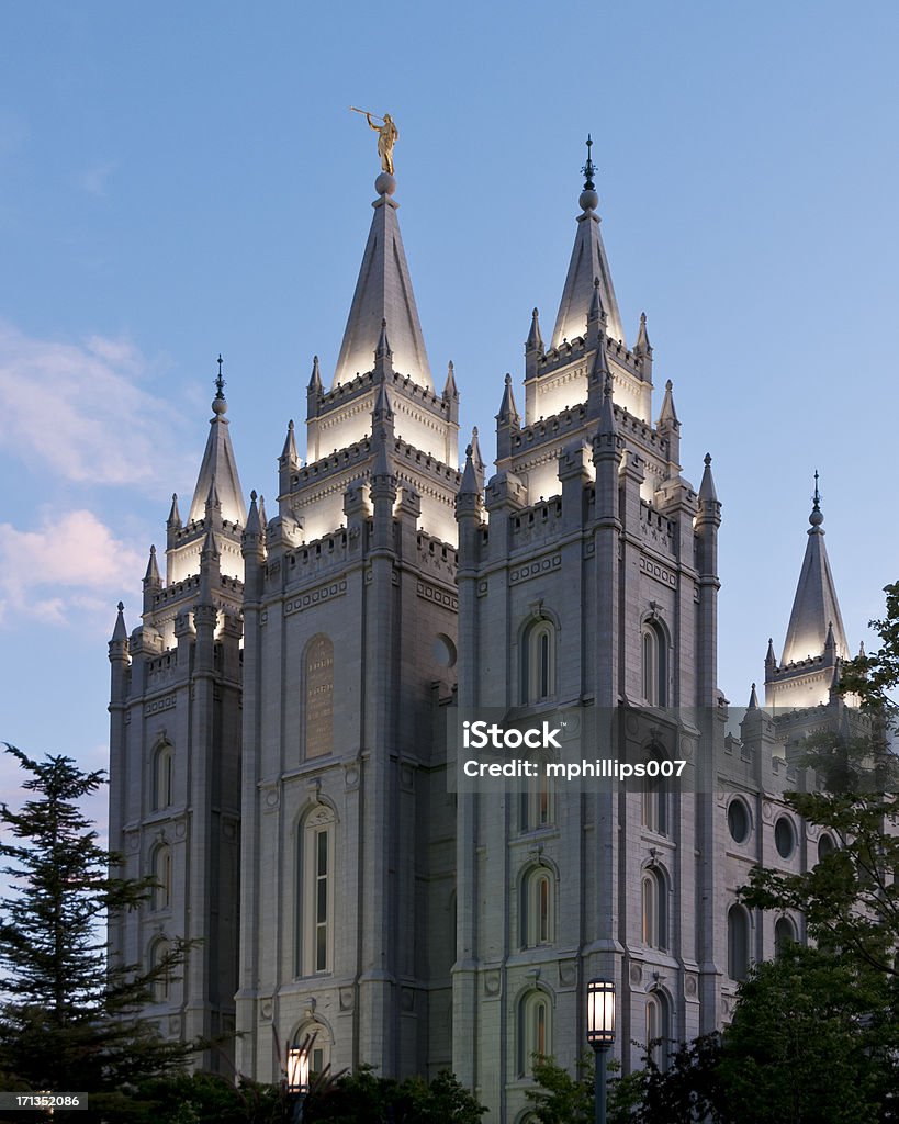 Mormon Temple "Mormon temple in Salt Lake City, Utah." Mormonism Stock Photo