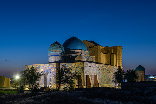 Mausoleum of Khoja Ahmed Yasawi is a mausoleum on the grave of the Turkic poet and founder of the Sufi order Yassawi Khoja Ahmed Yasawi, who lived in the city of Turkestan in the Turkestan region of Kazakhstan. is the central object on the territory of the historical and cultural museum-reserve \