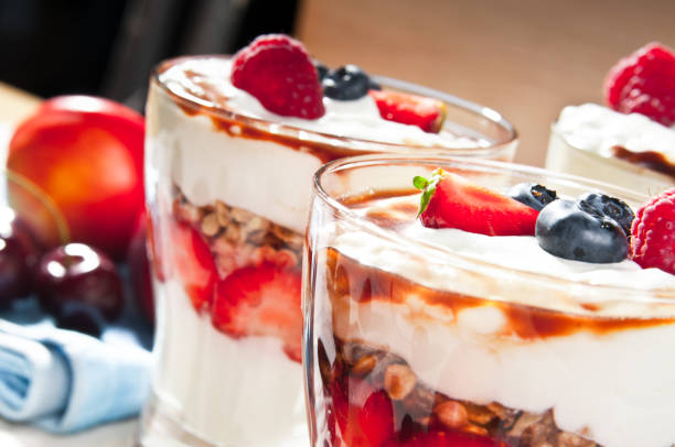 istock Glass with strawberry dessert 171352925