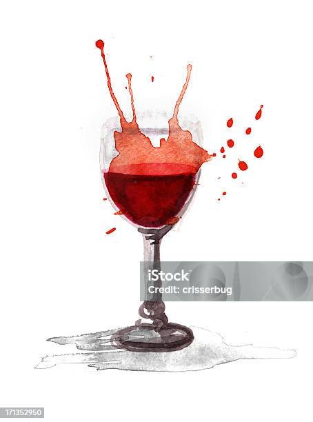 Watercolor Glass Of Wine Stock Illustration - Download Image Now - Wine, Art, Painted Image