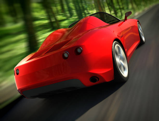 istock Sports car driving fast in forest 171352951