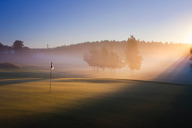 Golf course in Scandinavia stock photo