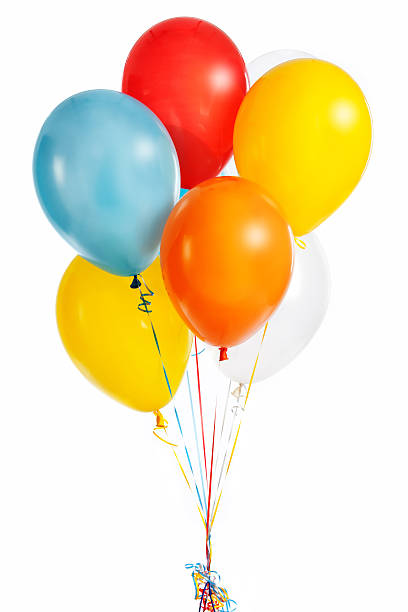 Group of colorful balloons "Group of colorful baloons, isolated on white" helium balloon stock pictures, royalty-free photos & images