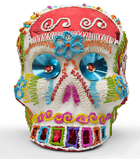 mexikanische sugar schädel - sugar skull stock-fotos und bilder