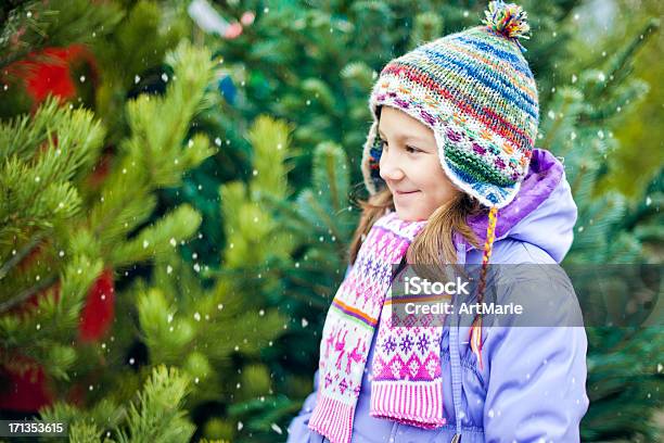 Escolher A Árvore De Natal - Fotografias de stock e mais imagens de A nevar - A nevar, Comércio - Consumismo, Fazer Compras