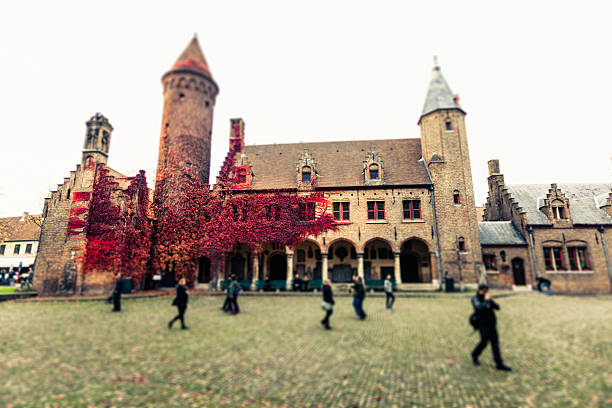 vecchia casa di bruges, belgio - bruges cityscape europe autumn foto e immagini stock