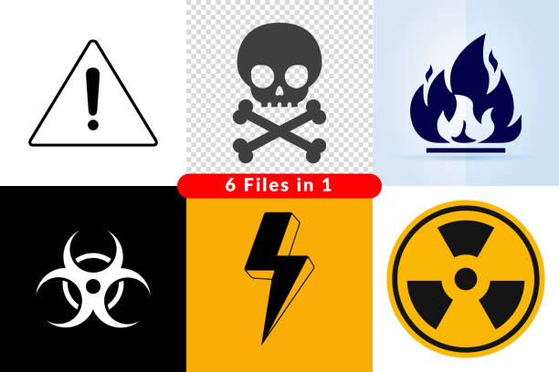 ilustraciones, imágenes clip art, dibujos animados e iconos de stock de icono radiactivo. - incendio station