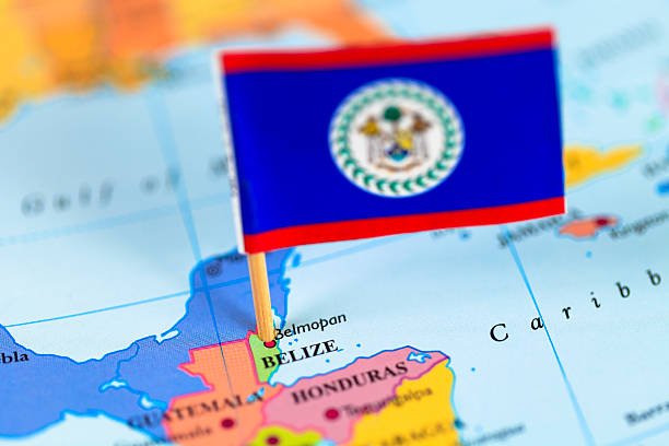 istock Map and flag of Belize 171355127