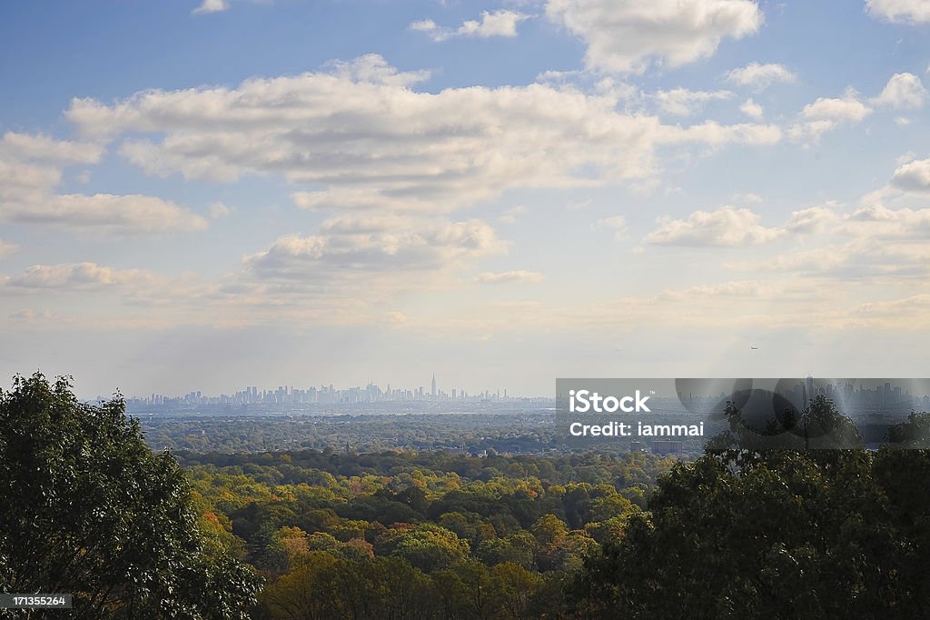 New York City from a distance view of NYCfrom Eagle Rock Autumn Stock Photo