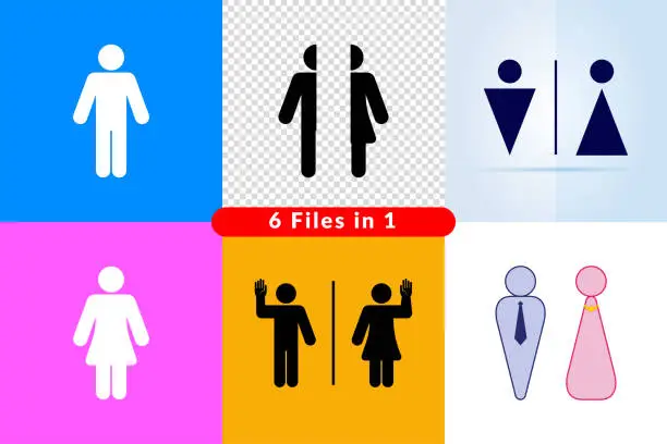 Vector illustration of Toilet symbol, man and woman.