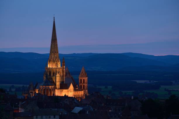 cathedral of Autun in the evening