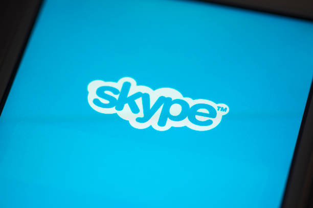 Skype App on Apple iPhone 4s Screen stock photo