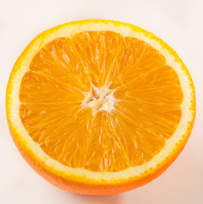 Orange portion on white background