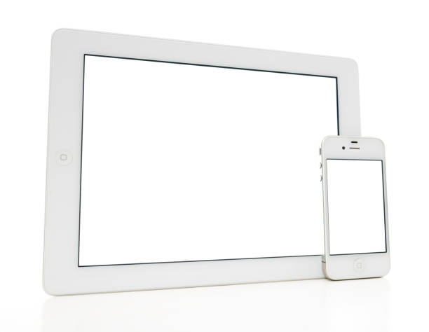 ipad 3 & iphone 4 affichage écran blanc - ipad iphone smart phone ipad 3 photos et images de collection