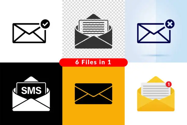 Vector illustration of Envelope icon, inbox, sms...