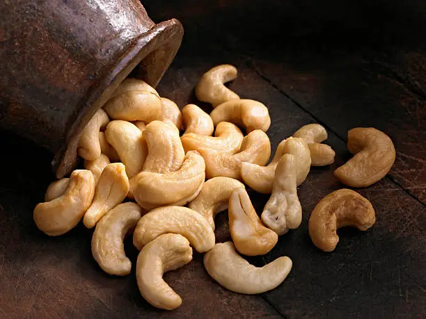 Close up of Whole Cashews.