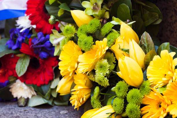 istock Red and yellow flowers arrangement 171356545
