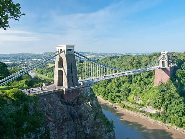 "Clifton  Suspension bridge, built by Isambard Kingdom Brunel over the Avon Gorge"