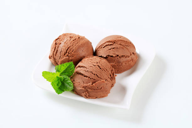 istock Scoops of chocolate icecream on a plate 171356955
