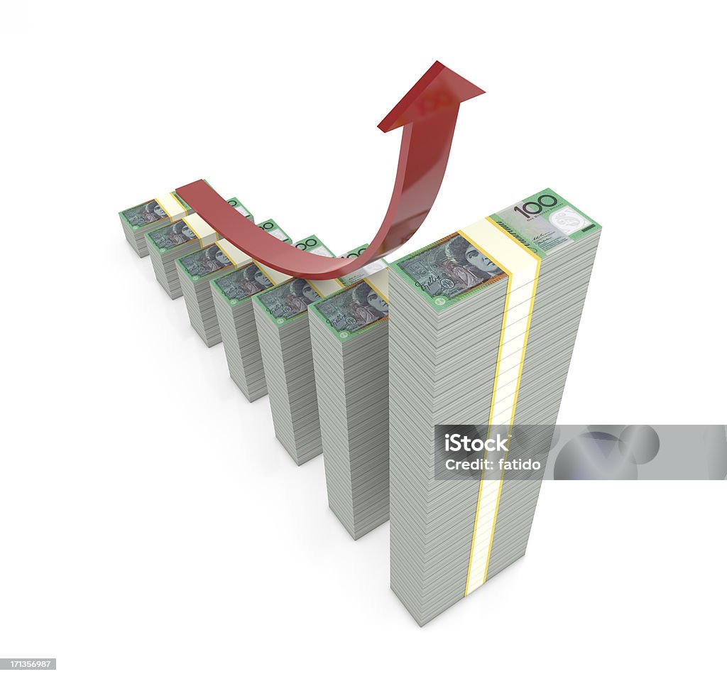 Geld-Diagramm - Lizenzfrei Ansicht aus erhöhter Perspektive Stock-Foto