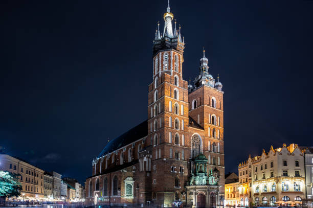 istock St. Mary's Basilica at night in Krakow, Poland 1713570207
