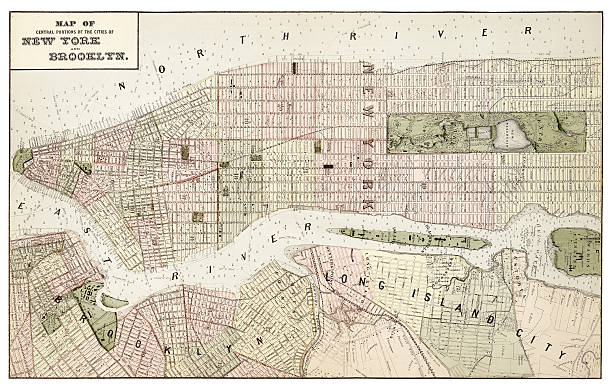 istock map of new york and brooklyn 1873 171357173