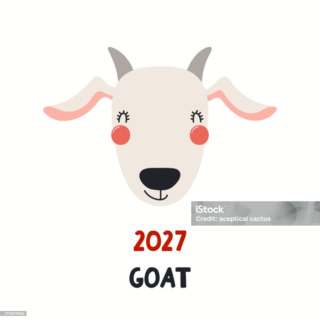 Cute Cartoon Goat 2027 Vietnamese Zodiac Sign Stock Illustration Download Image Now 2027