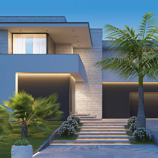istock Modern Luxurious Villa with garden. 1713582817
