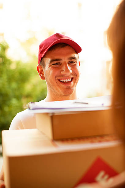 istock Delivery person with packages. 171358533