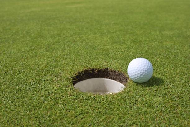 istock Golf, ball lying on the green next to hole 171359209