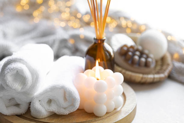 istock Christmas spa composition on a blurred background with bokeh lights. 1713592598